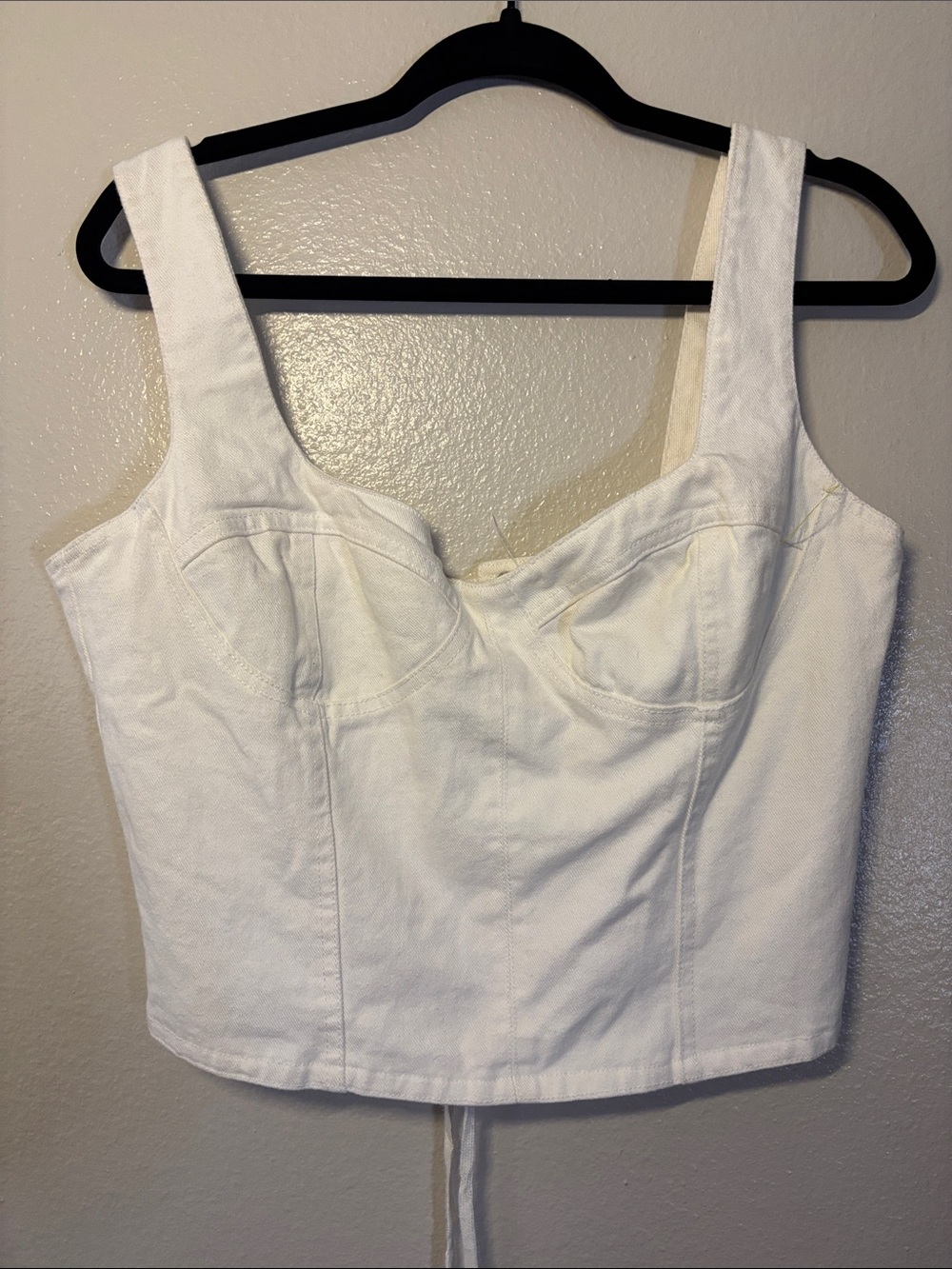 Aqua White Structured Bustier Crop Top - Women's